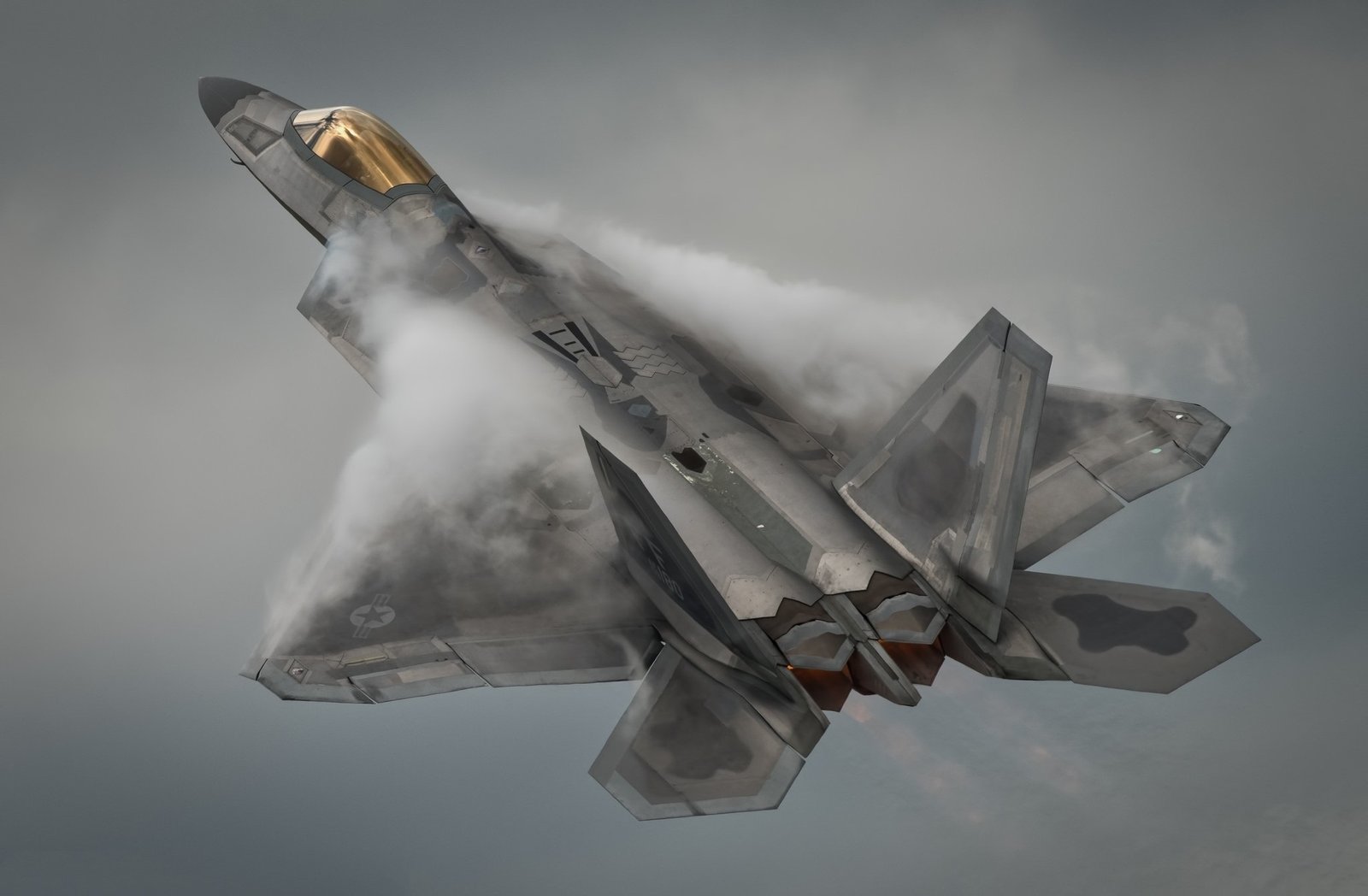 F-22 fighter jet in flight